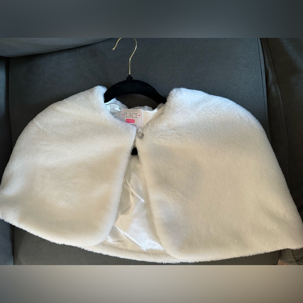 White Faux Fur Cape